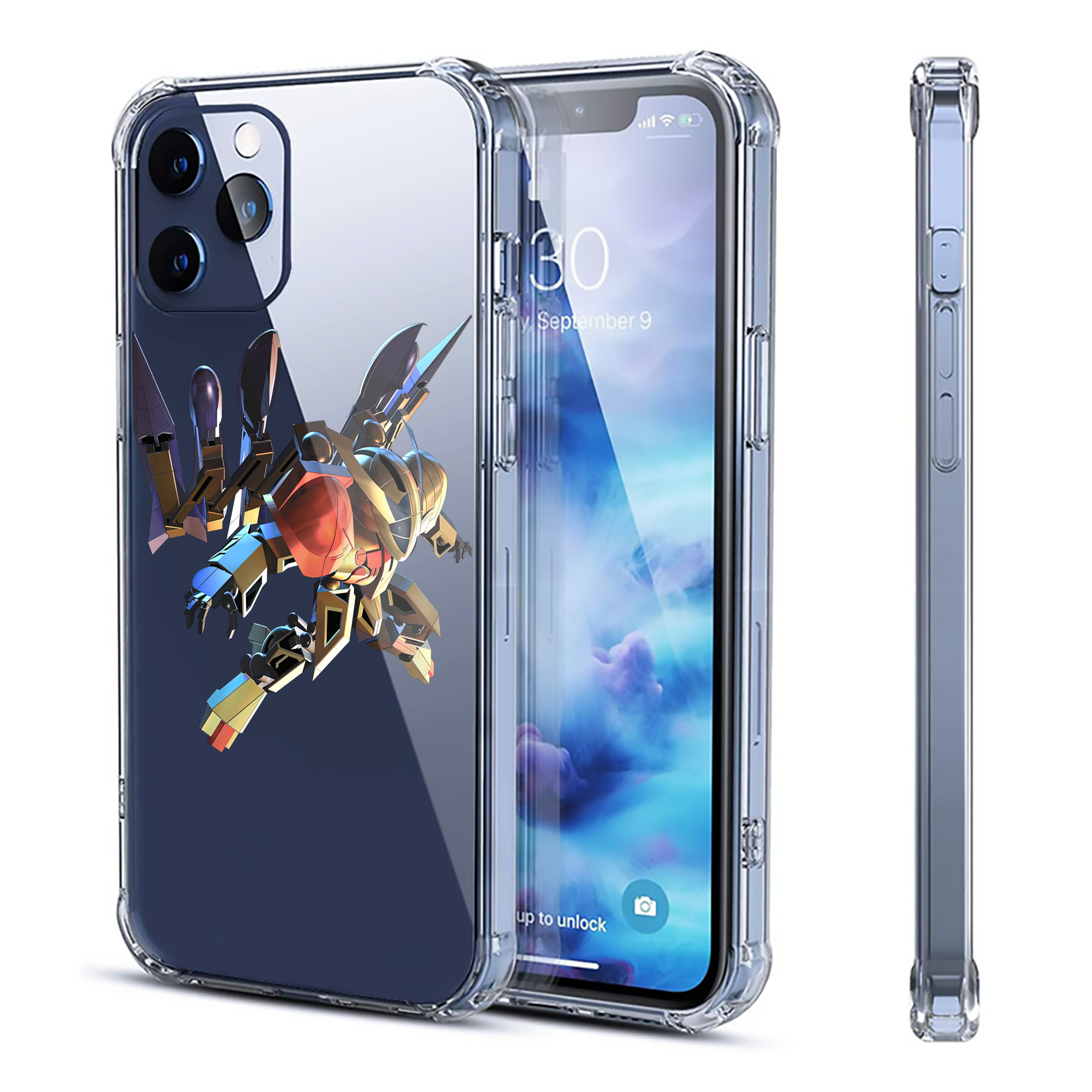 （画像用） 機動戦士ガンダム Mobile Suit Gundam 【iPhone 12シリーズ対応】透明スマホケース（クリアソフトケース）